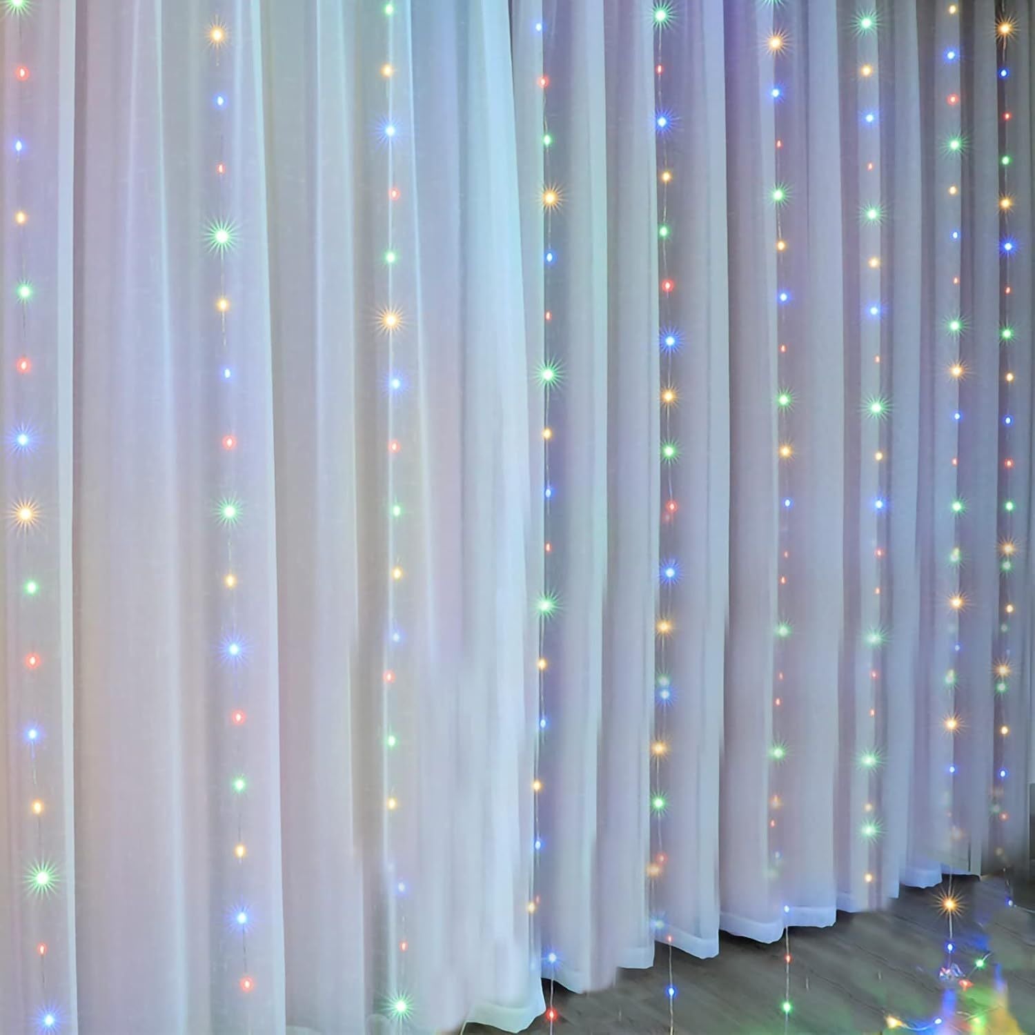 Luces LED de cortina USB 3x2 mts colores - anacate