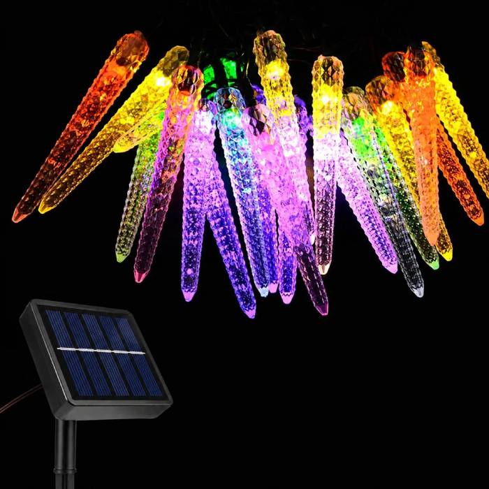 Luces LED solares 5 metros de colores carambanos - anacate