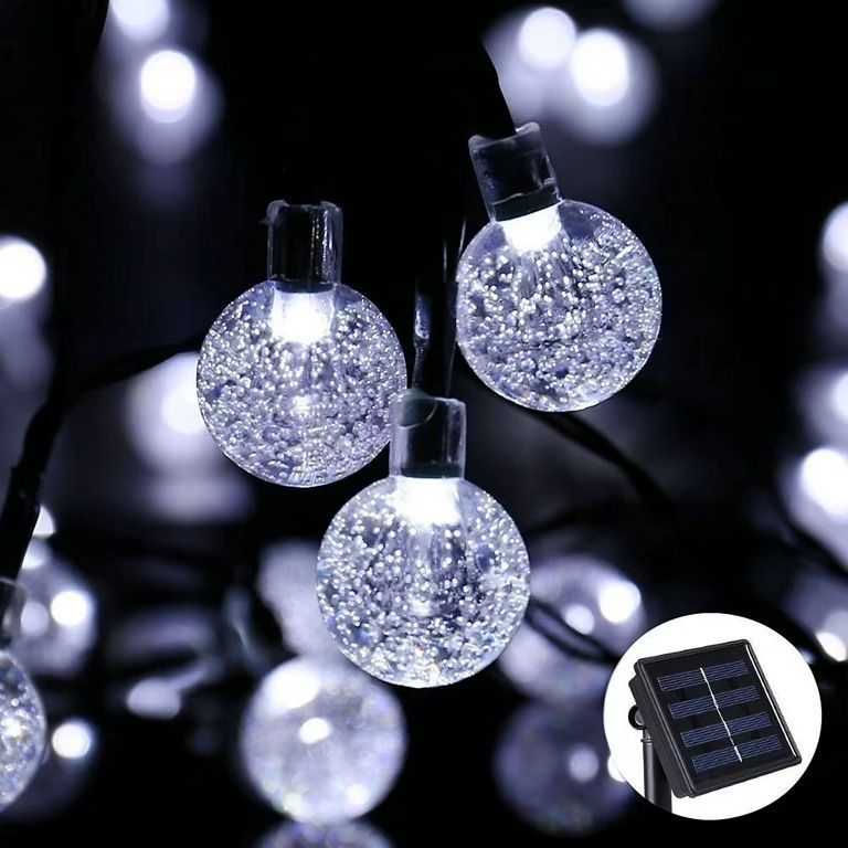 Luces LED solares esfera 6 mts blancas - anacate