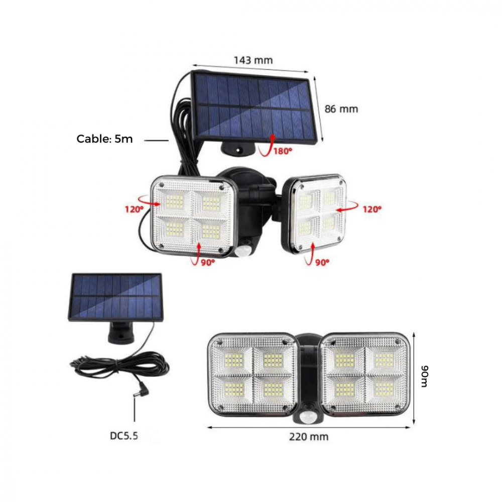 Luz solar 120 luces LED +panel - anacate