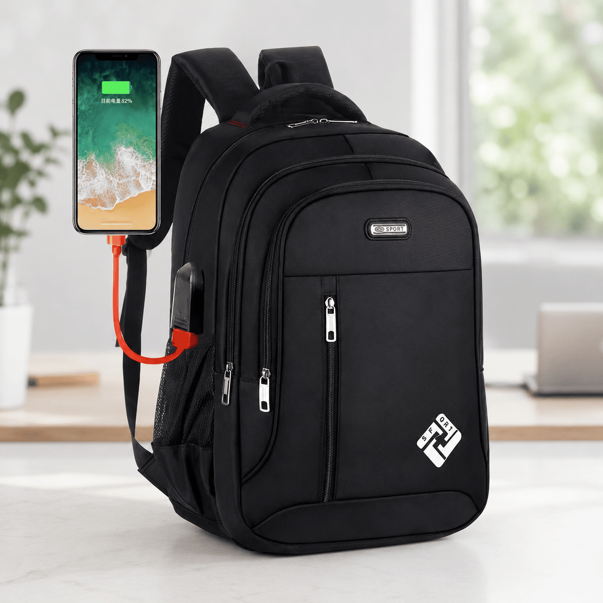 Mochila sport USB de 16" - anacate