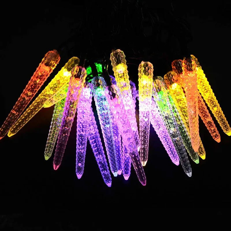 Luces LED solares 5 metros de colores carambanos