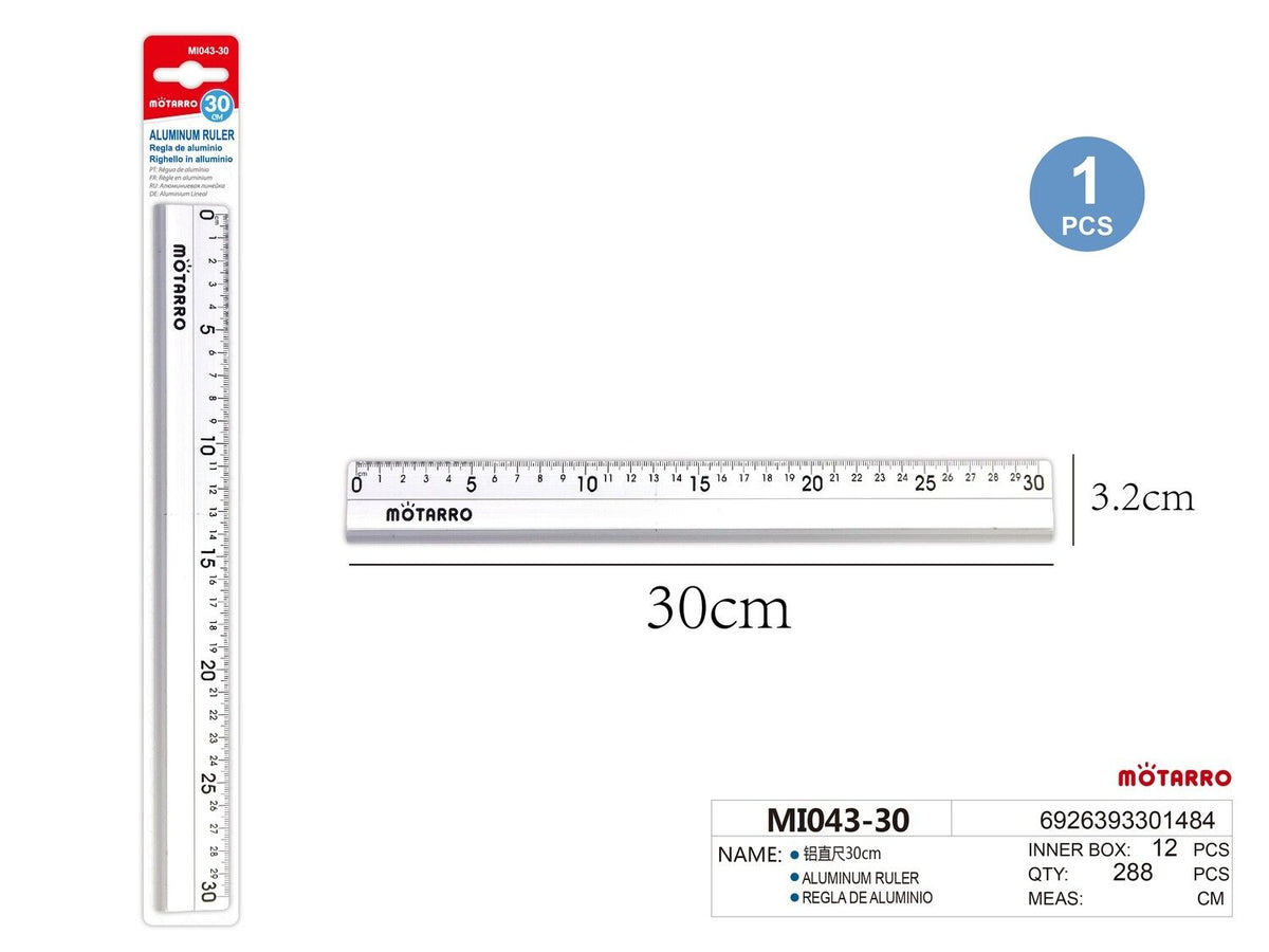 Regla de aluminio de 30cm - anacate