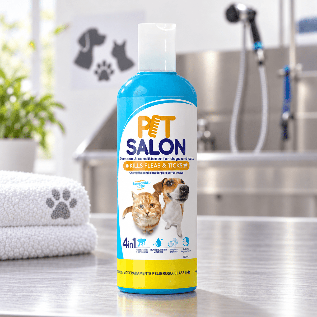 Shampoo 4 en 1 para pulgas 480ml - anacate