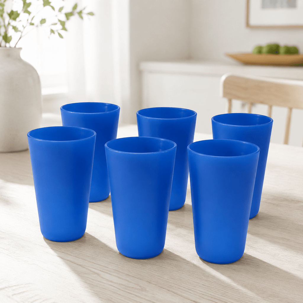 Vasos redondos azules 300ml 6 unidades - anacate